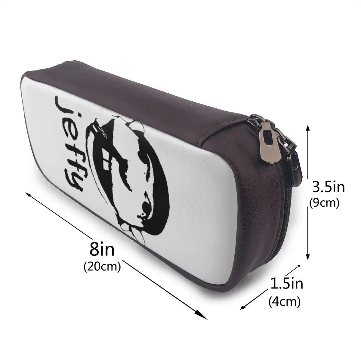 Jeffy Face Sml Rapper Leather Pencil Case Pencil Pouch Storage Stationery Supplies Large Storage Pen Box Pencil Bag for Boy Girl