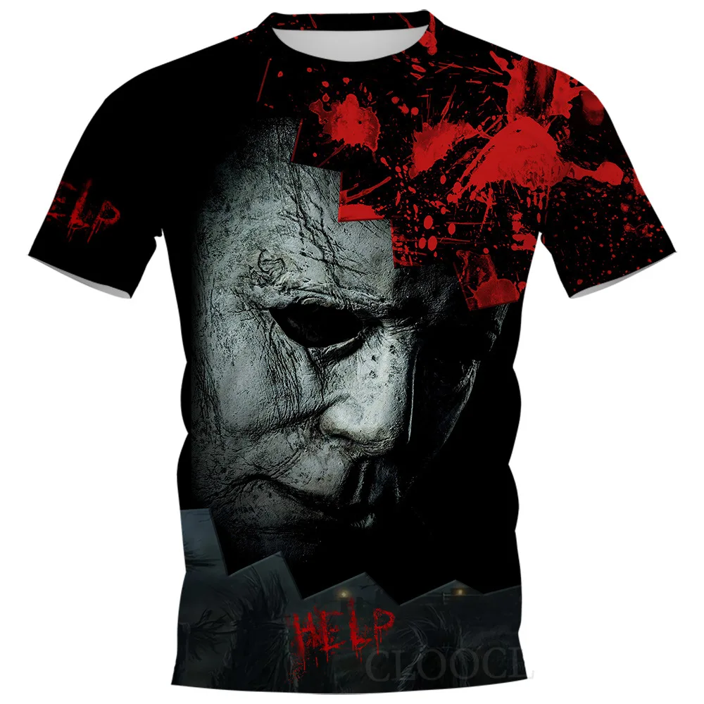 Halloween Men's Horror Style Tshirts Michael Classic Horror Movie Character 3d Prited T-shirt Men Casual O-neck Tees Men Clothes