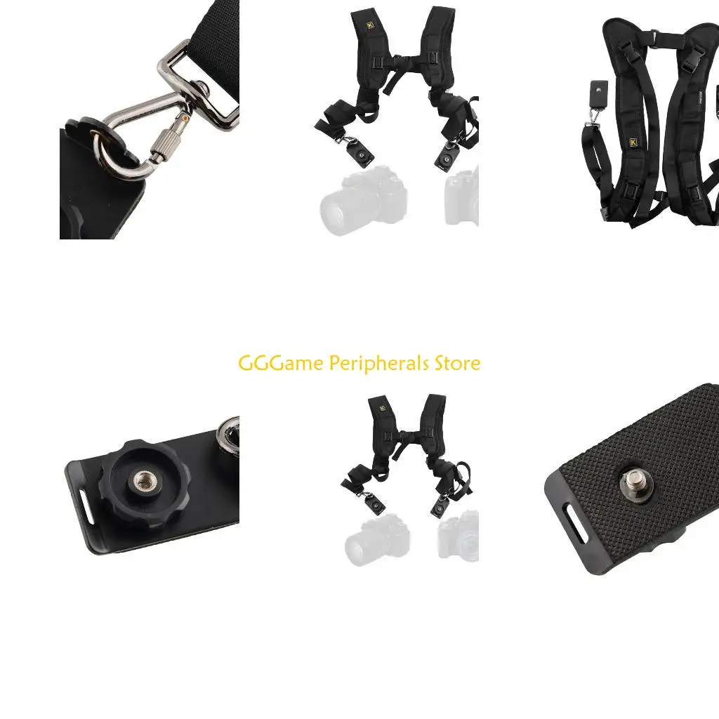 

U55B Adjustable Dual Camera Double Strap DSLR SLR Digital Camera Strap Accessory