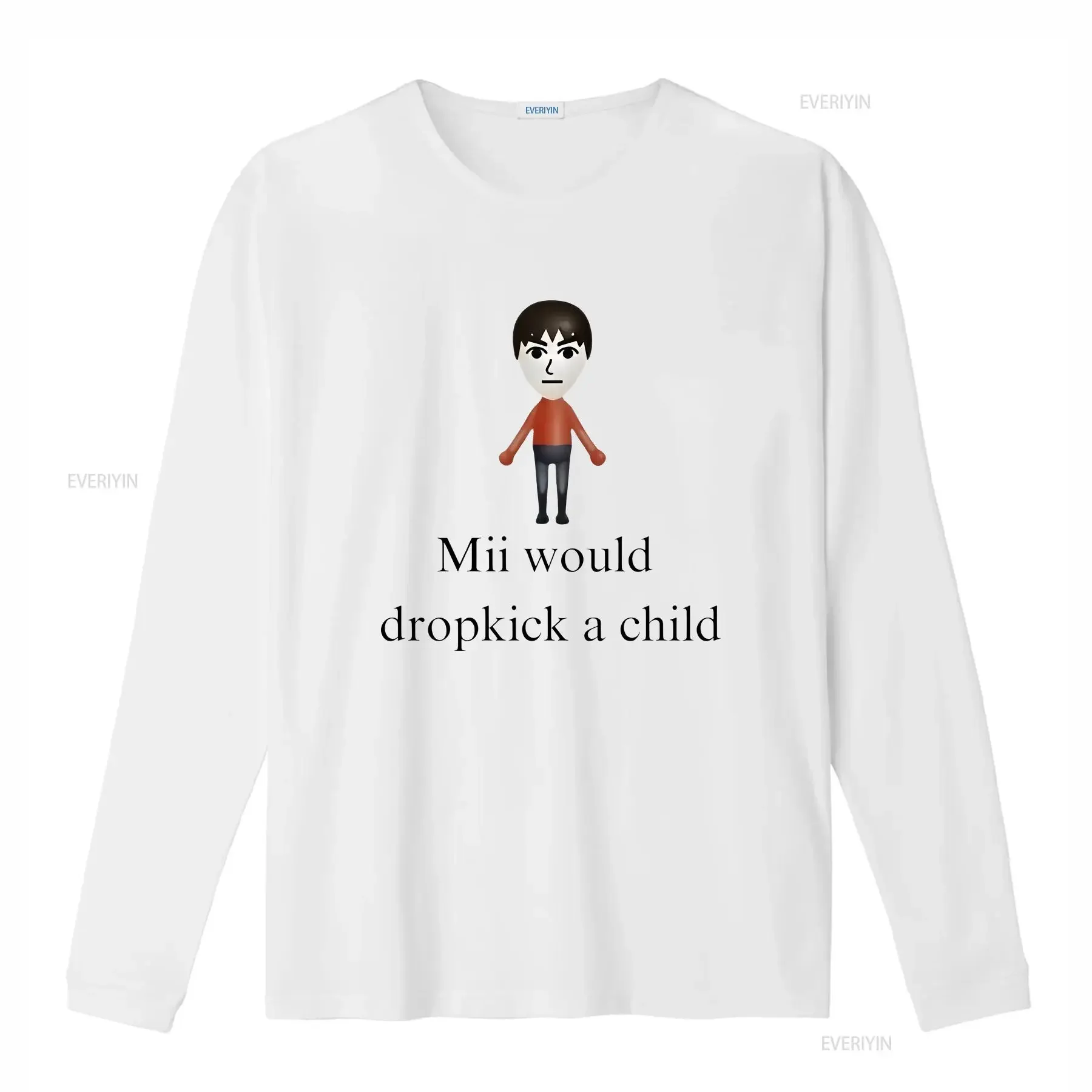Mii Would Dropkick A Child T Shirt Funny Meme Nostalgic Silly Humor Ironic vintage Washed Versatile Breathable fashion