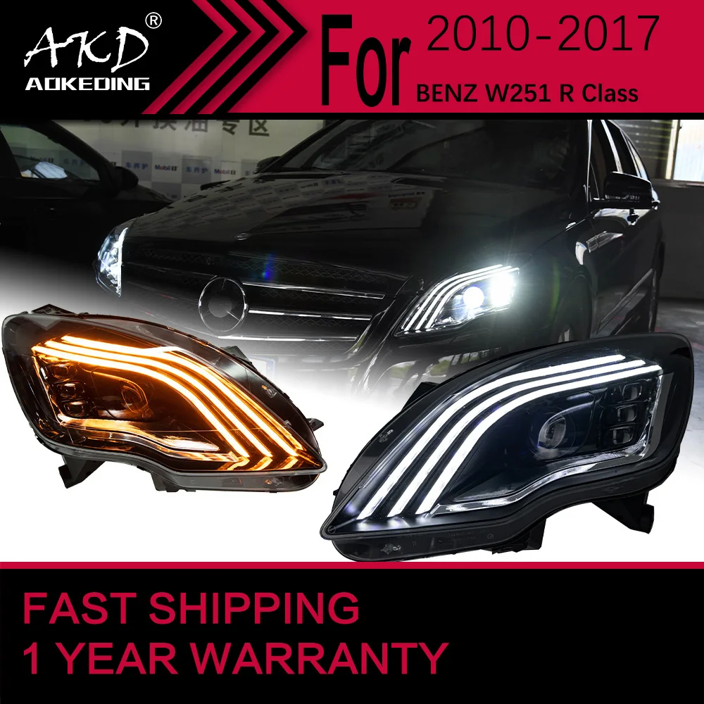 

Car Lights for BENZ W251 LED Headlight 2010-2017 V251 R Class R320 R350 R500 Head Lamp Drl Projector Lens Automotive Accessories