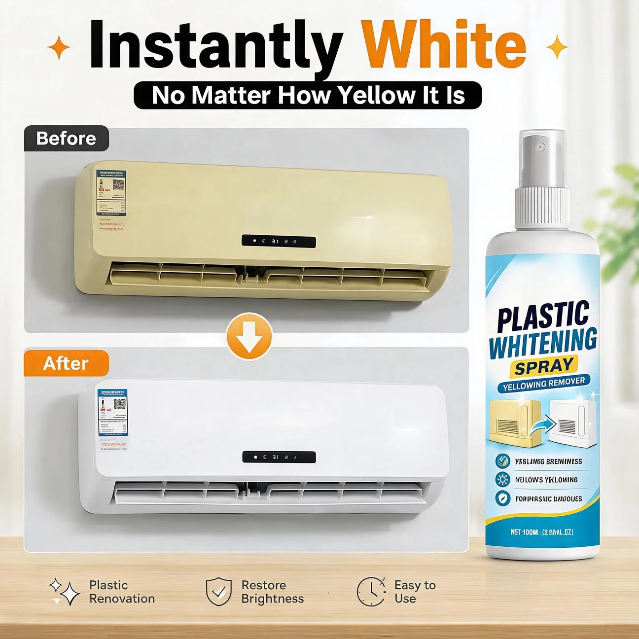 100ml Plastic Remove Yellowing Cleaning Agent Air Conditioning Washing Machine Renovation Anti Oxidation Appliances Remove Yello