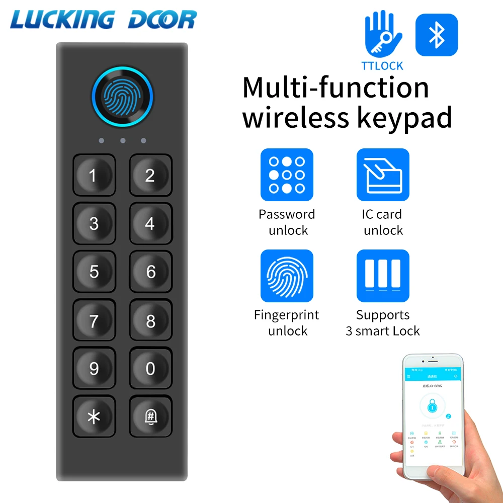 TTLOCK APP Fingerprint Wireless Digital Keyboard Access Control System WIFI 13.5MHz Bluetooth Smart Door Opener
