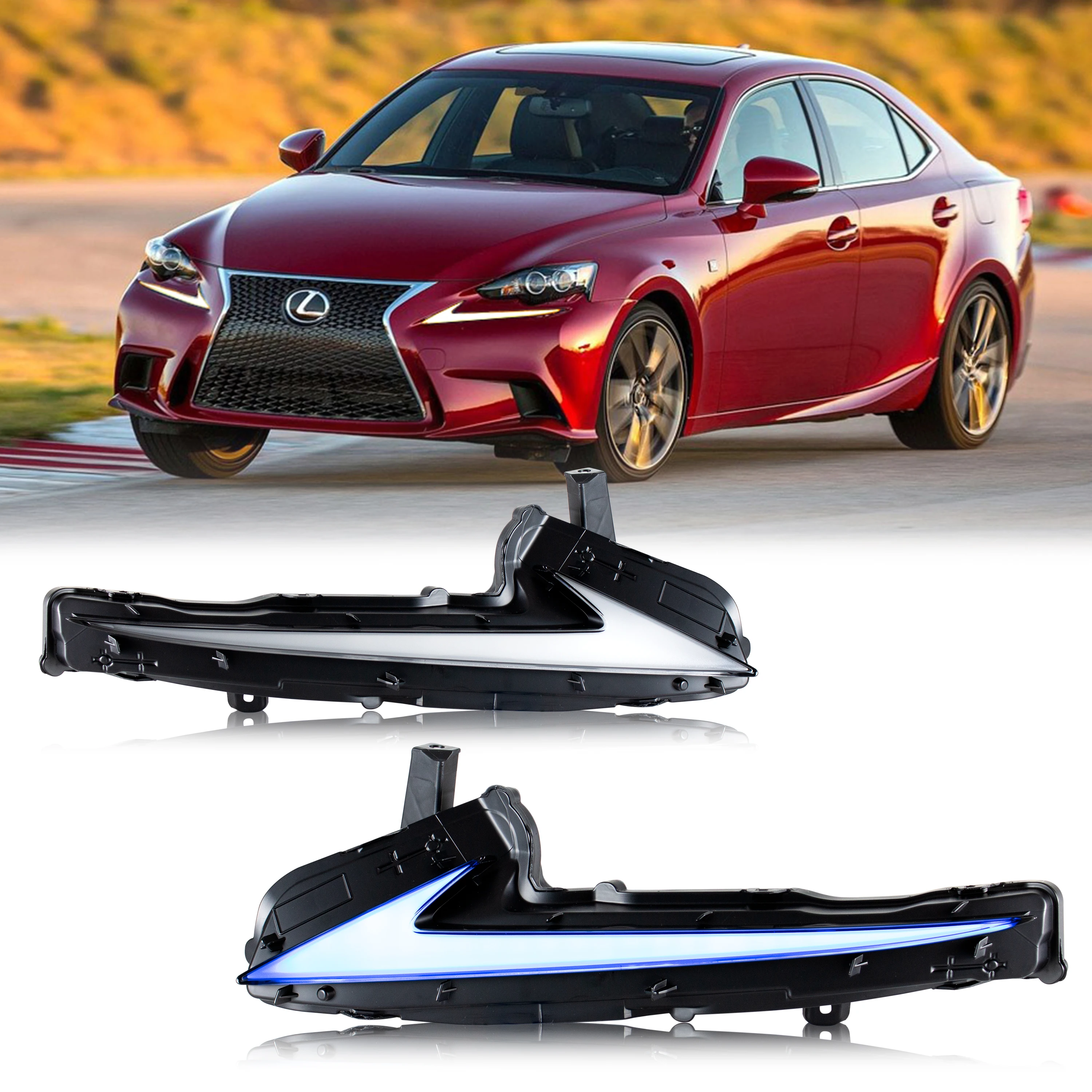 LED-Tagfahrlicht für Lexus IS250 IS200t IS350 ISF IS300 3IS 2014-2016 DRL Blinker-Baugruppe (Nicht passend für 2017-2020 IS)