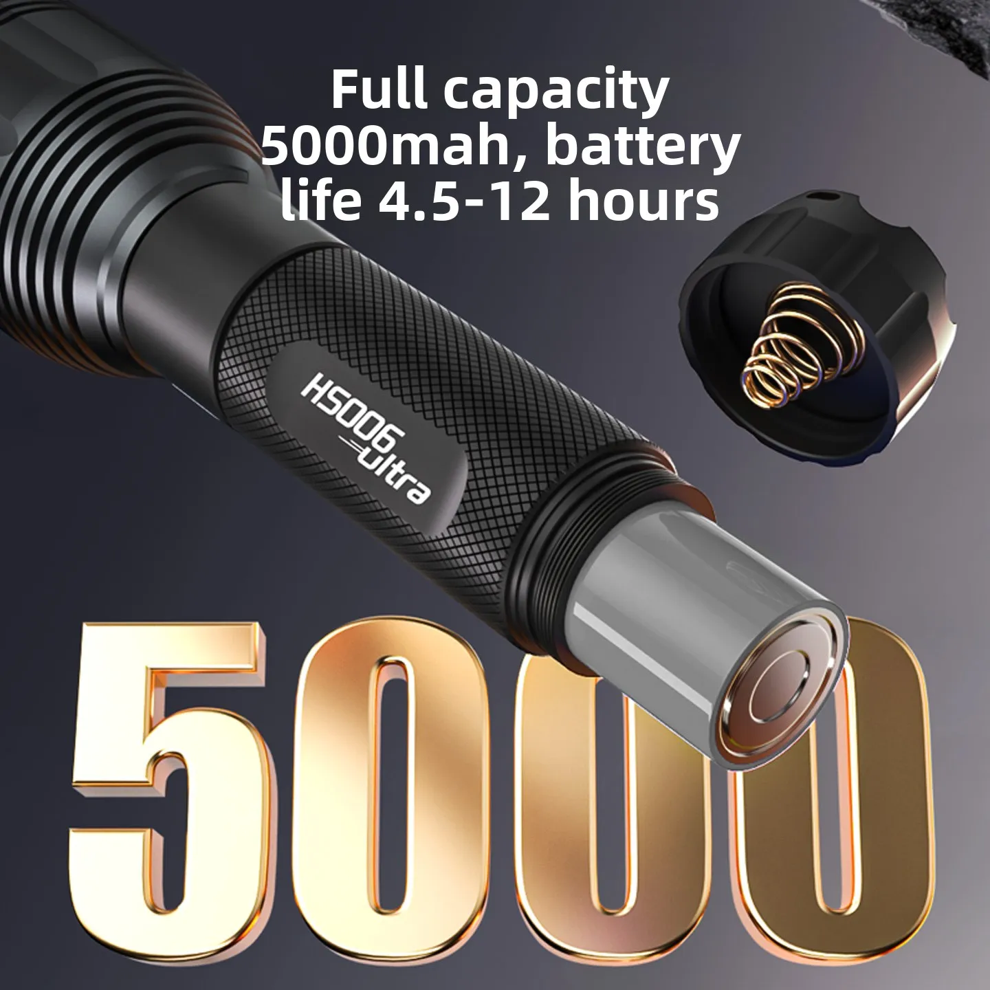 LEM Flashlight Super Bright Rechargeable Large Capacity Long Battery Life