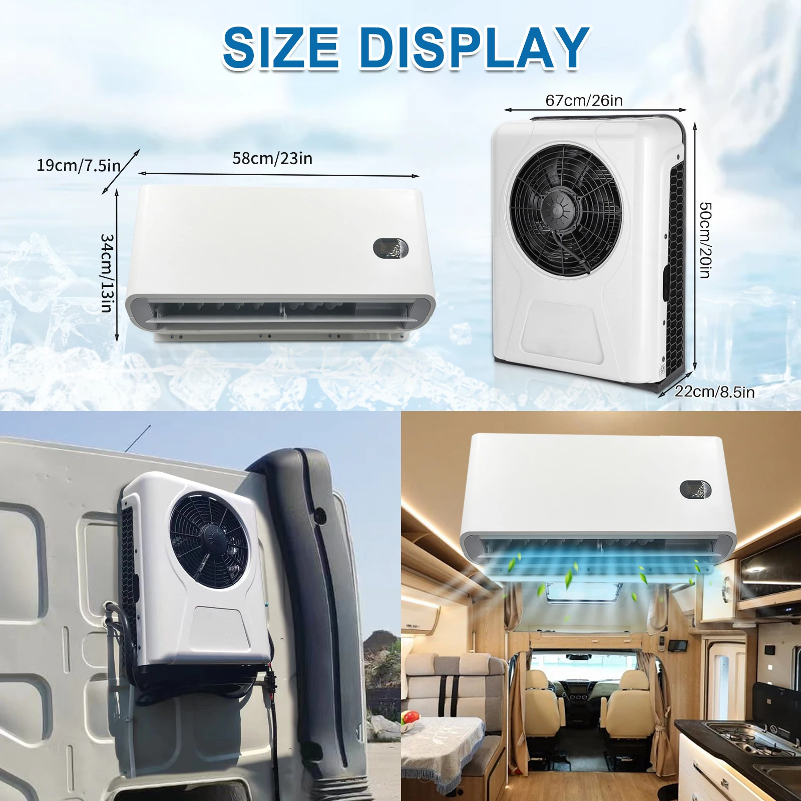 Treeligo 2025 10500BTU 12 فولت سيارة كهربائية وقوف السيارات تبريد مكيف الهواء 24 فولت سبليت الهواء وحدة التيار المتردد لشاحنة قافلة شاحنة تخييم RV #4