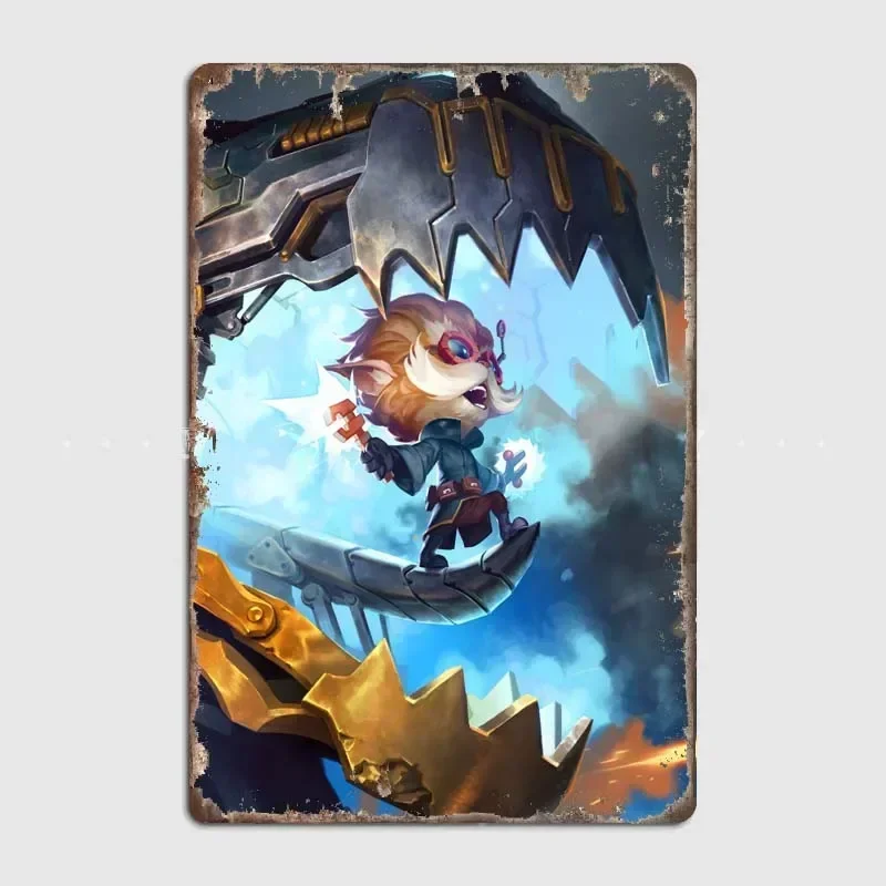 Revered Inventor  Classic League of Legends Champions Tin Plaque, Decorative Wall Sign for Gaming Room and Home