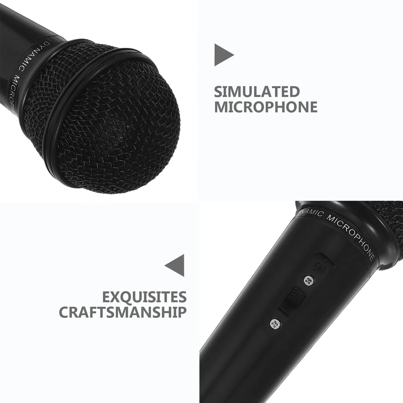 Realistic Simulation Microphone Prop for Portable Lightweight Stage Performance Costume Birthday School Activity