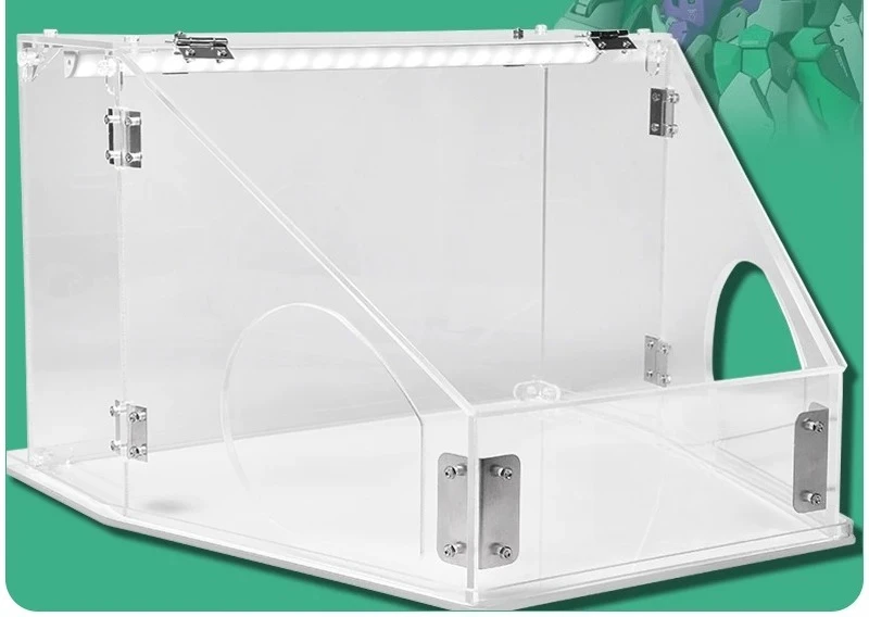 For Sanding and Crafting Projects Engraving Case   Enclosed Grinding Dust Box LED Illuminated Plastic Polishing Work Box
