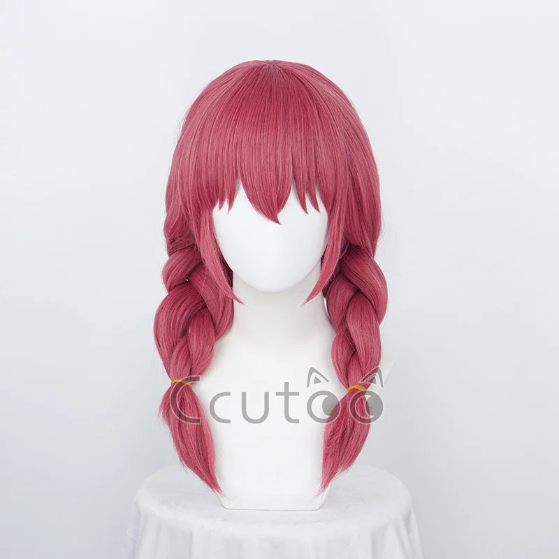 ccutoo Amano Miu Wig Synthetic Hair Blend S Cosplay Wig Braid Long  Double ponytails Rose Red