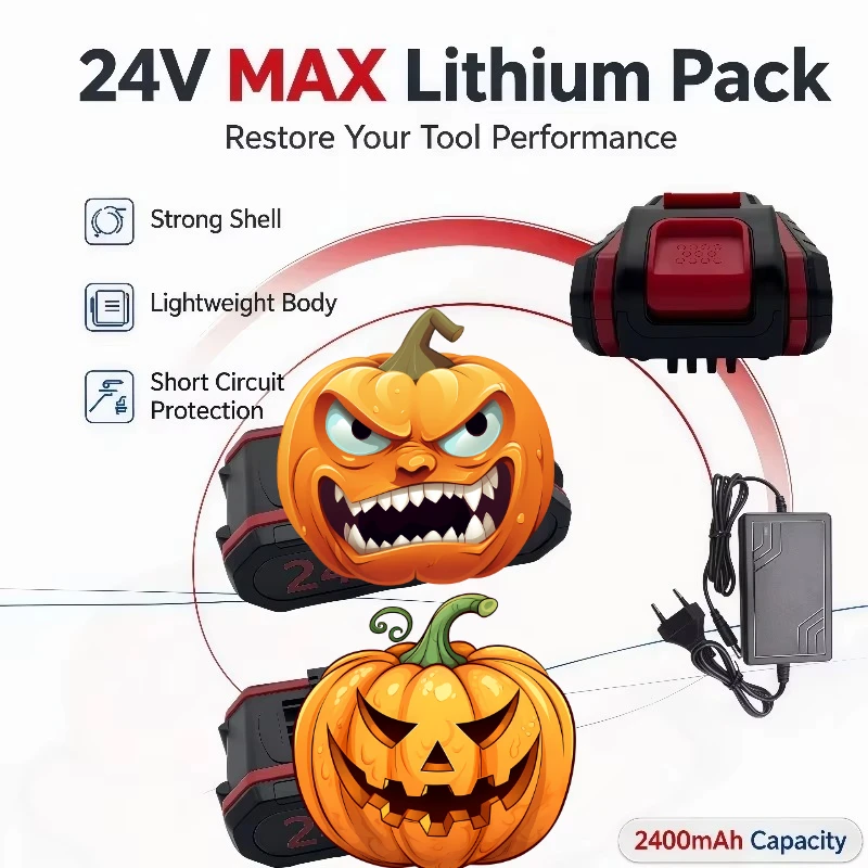 Electric Impact Drills & Cordless Screwdrivers Use 24V High Safety Li-ion Rechargeable Battery, 100% Brand New Cells