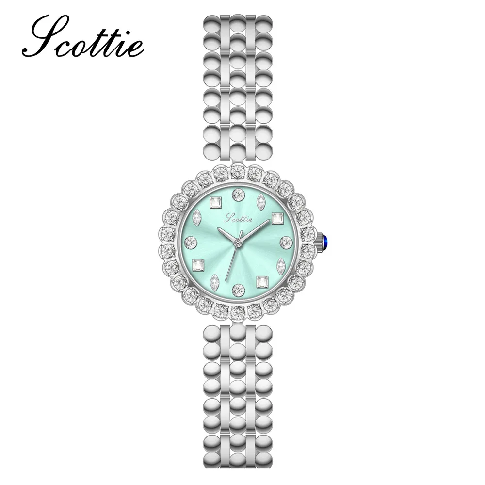 Scottie Women Quartz Watch Luxury Clock Gold Sliver Band Dial Vintage New Orologio Retro Stainless Steel Reloj Ladies Wristwatch