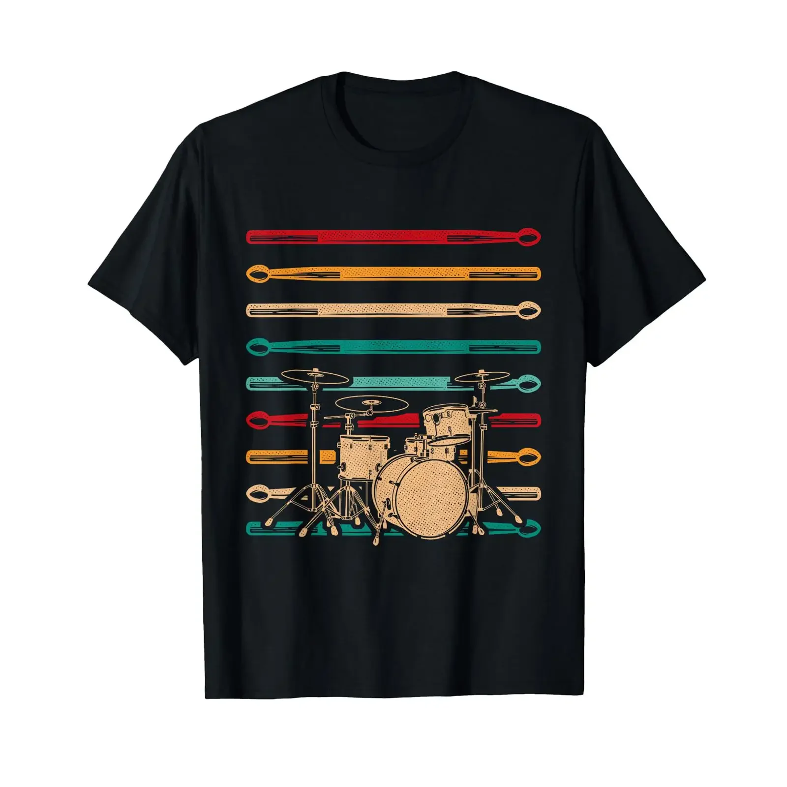 Drummer Drum Kit Musician Rock Band T Shirt vintage Washed Breathable designer clothes Unisex Versatile Stylish homme Slightly