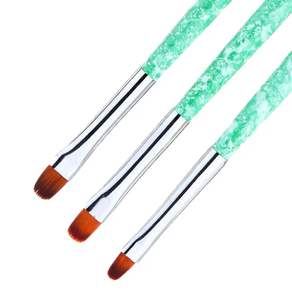 3Pcs/Pack Acrylic Nail Brush for Acrylic Powder Manicure Pedicure - Round Pointed Tip