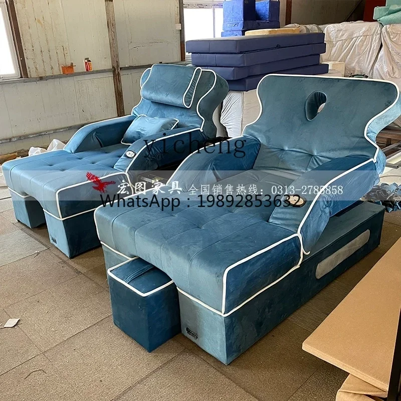 AA With Foot Soaking Basin Electric Press Foot Massage Bed Pedicure Sofa Reclining Chair Foot Bath Sauna Sofa