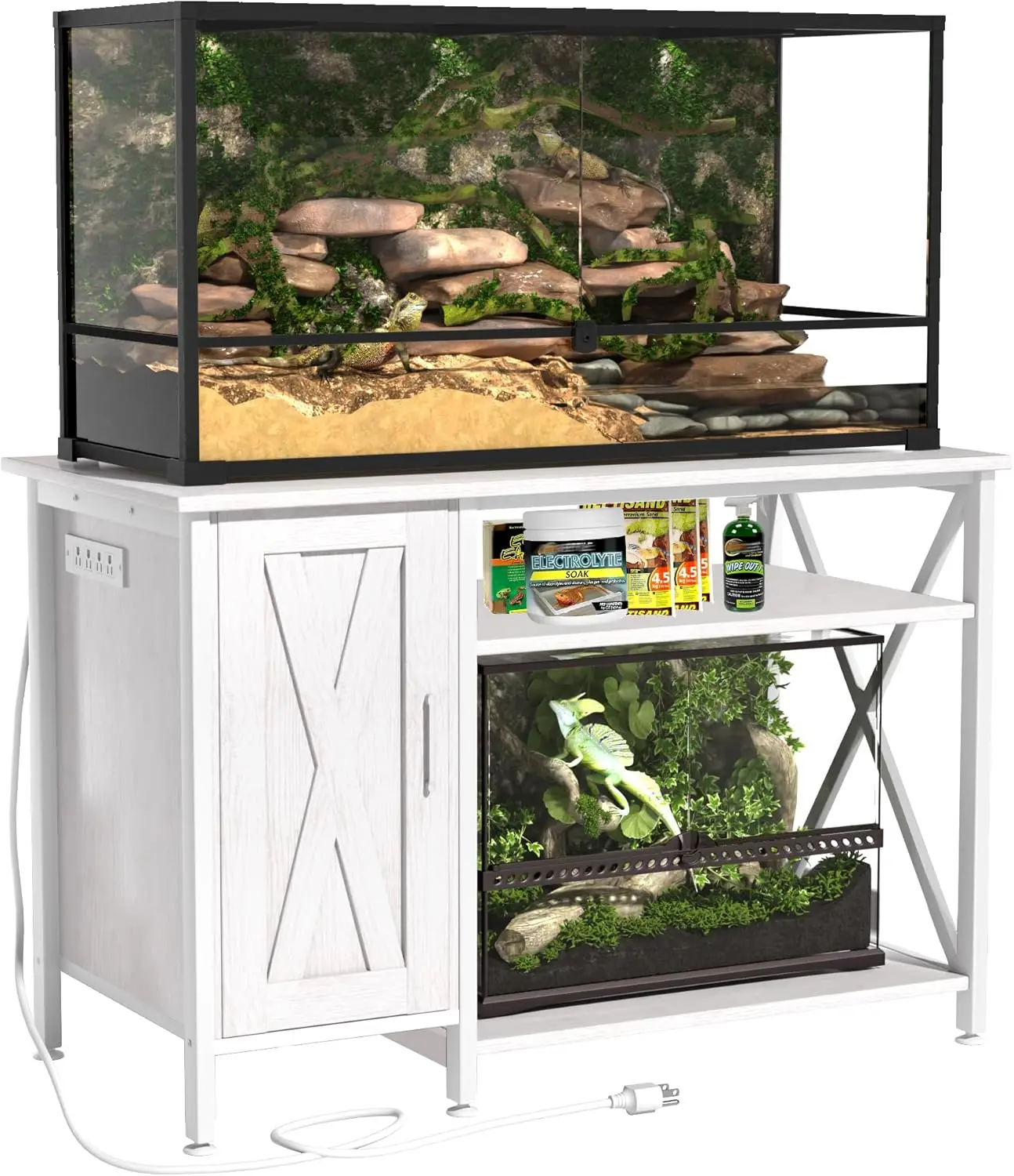 

Reptile Tank Stand With Power Outlet Terrarium Stand Storage Cabinet Tabletop Reptile Terrarium Turtle Tank