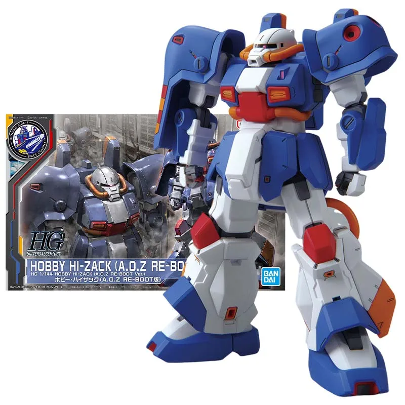 Bandai Original Gundam Model Kit Anime Figures HGUC Hobby Hi-Zack A.O.Z RE-BOOT Mobile Suit Gunpla Action Figure Toys For Boys