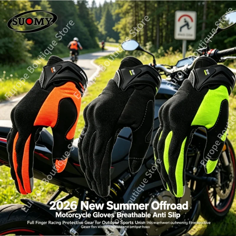 

2026 NEW Summer Offroad Motorcycle Gloves Breathable Anti Slip Full Finger Racing Protective Gear for Outdoor Sports Unisex