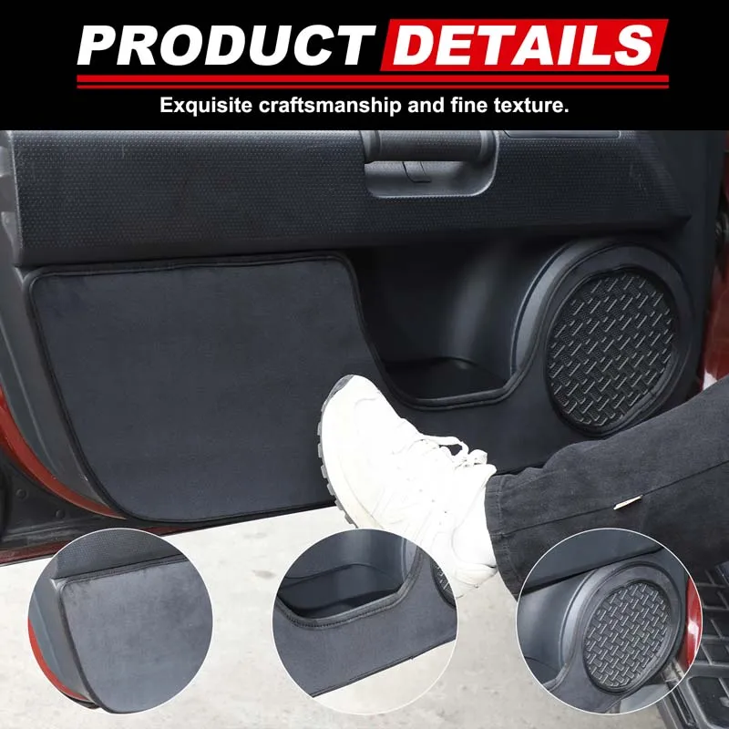 

Для Toyota FJ Cruiser 2007-2021: Черные бархатные накладки на двери (защита от ударов), защитные накладки на панели, аксессуары для интерьера автомобиля