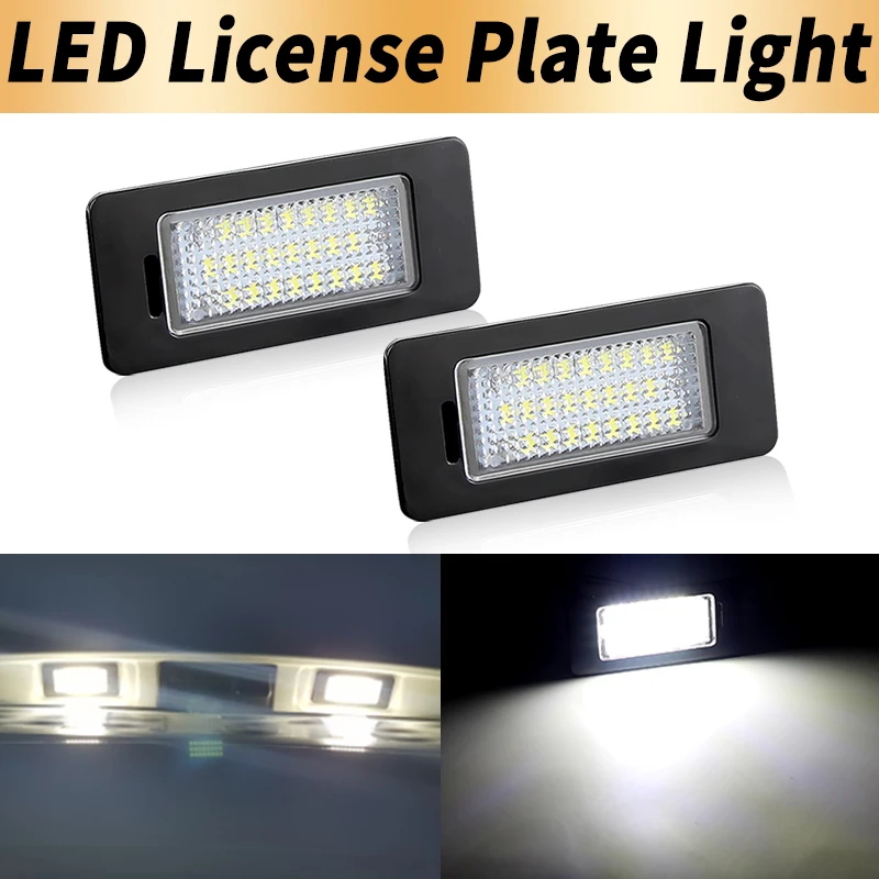 2PCS Canbus ​For VW Passat B7 Jetta Touran Touareg ​For Seat Alhambra 11-up For Audi Q7 16-up LED Number License Plate Lights
