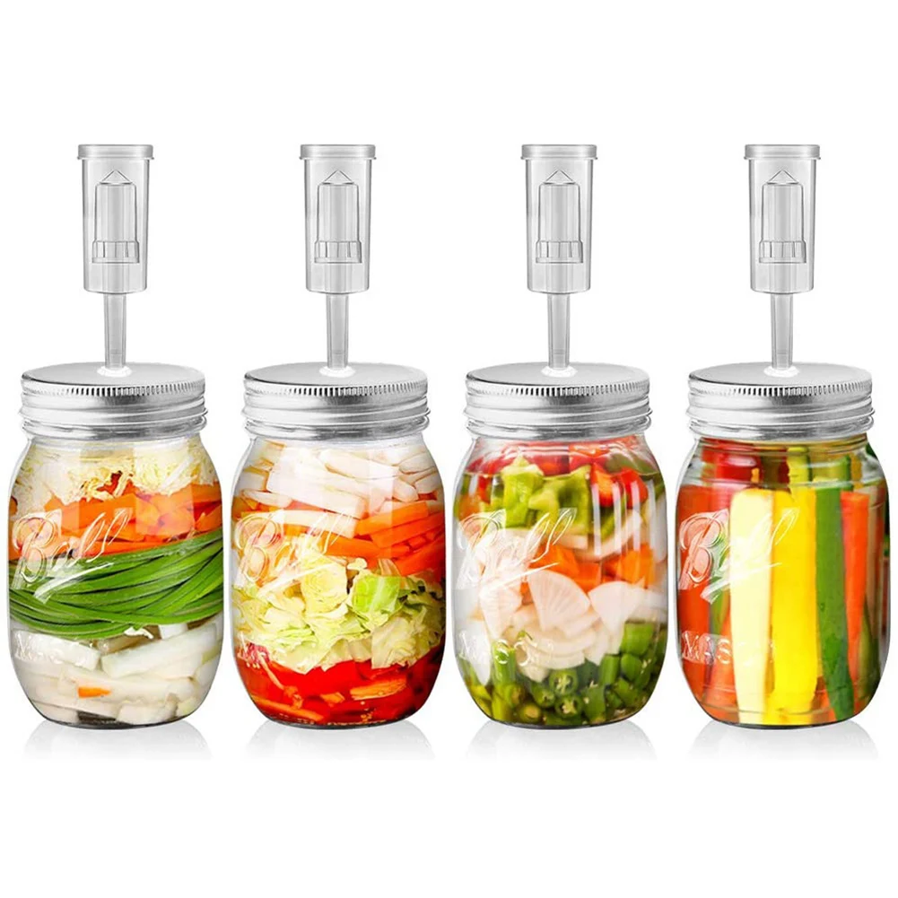 70mm/87mm Wide Mouth Mason Jar Set Wirh Fermentation Lid and Airlock Household Kitchen Supplies Sauerkraut