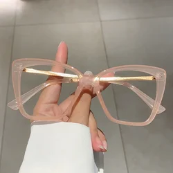 KAMMPT Oversized Cat Eye Eyeglasses 2023 butterfly Candy Color Blue Light Blocking Eyewear Trendy Non-prescription Spectacles