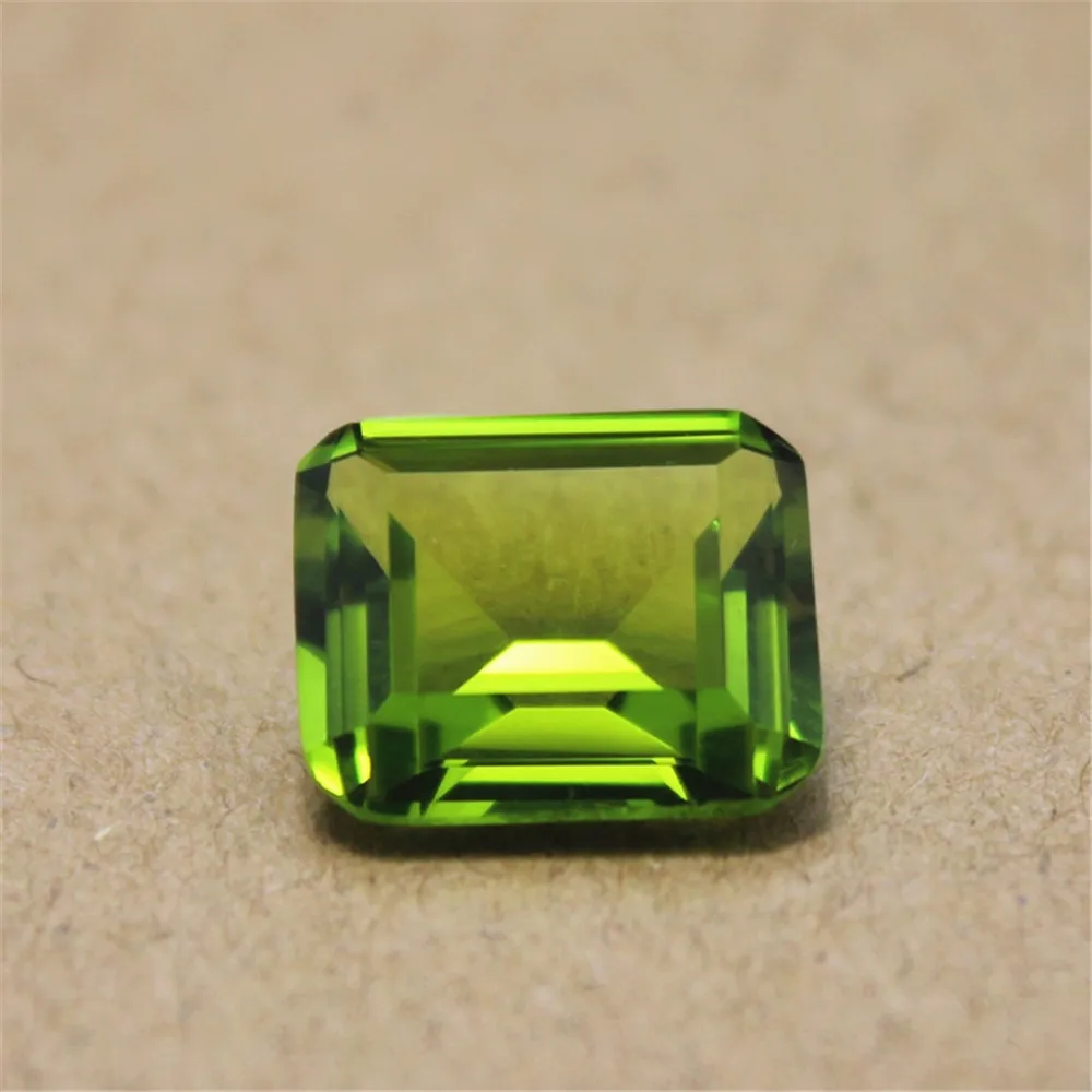 Joanlyn Peridot Rectangle Faceted Gemstone Emerald Cut Peridot Gem 10X12mm C18G