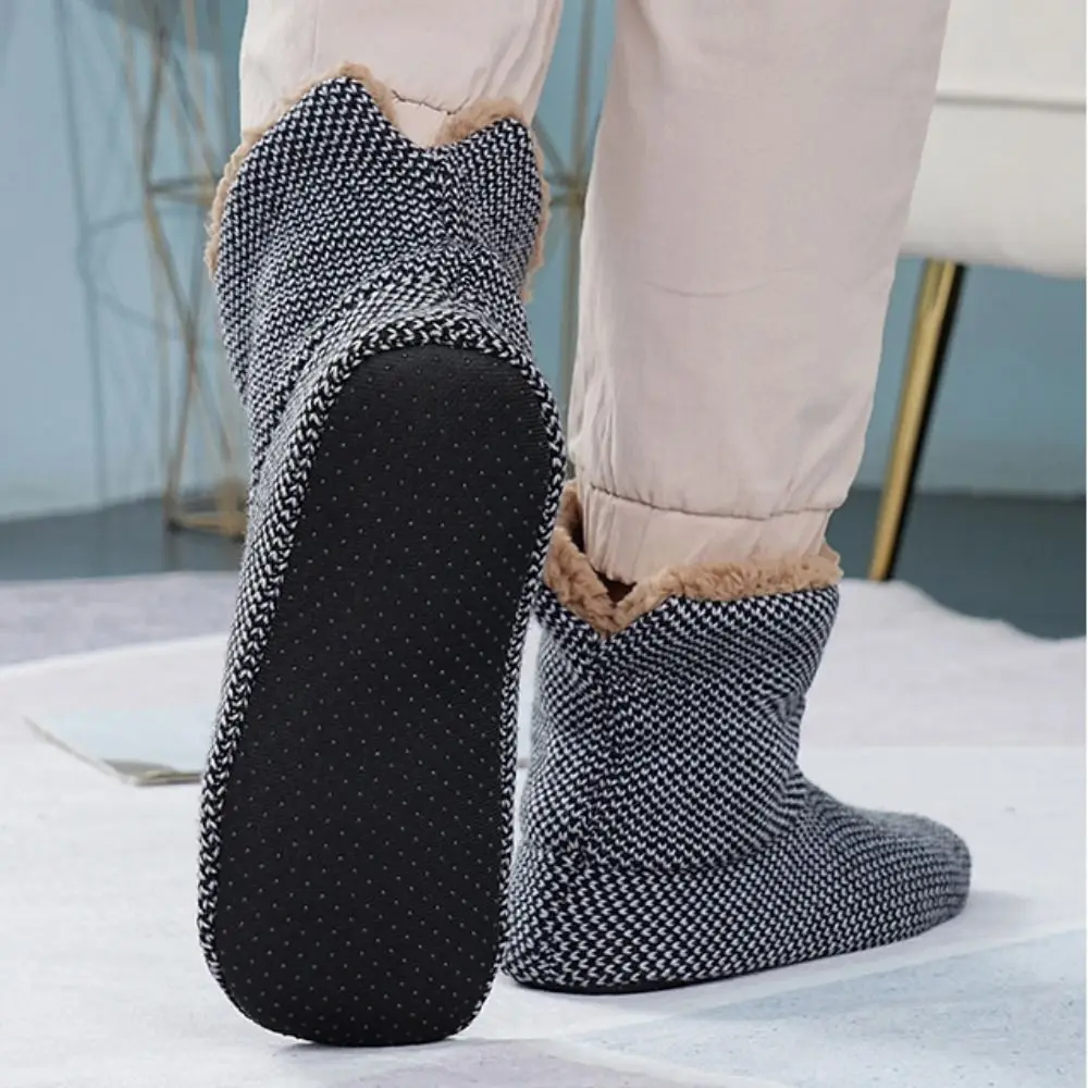 

Fashion Plush Thick Thermal Socks Stripe Anti Slip Sleeping Slipper Socks Fluffy Fur Fleece Floor Socks Indoor