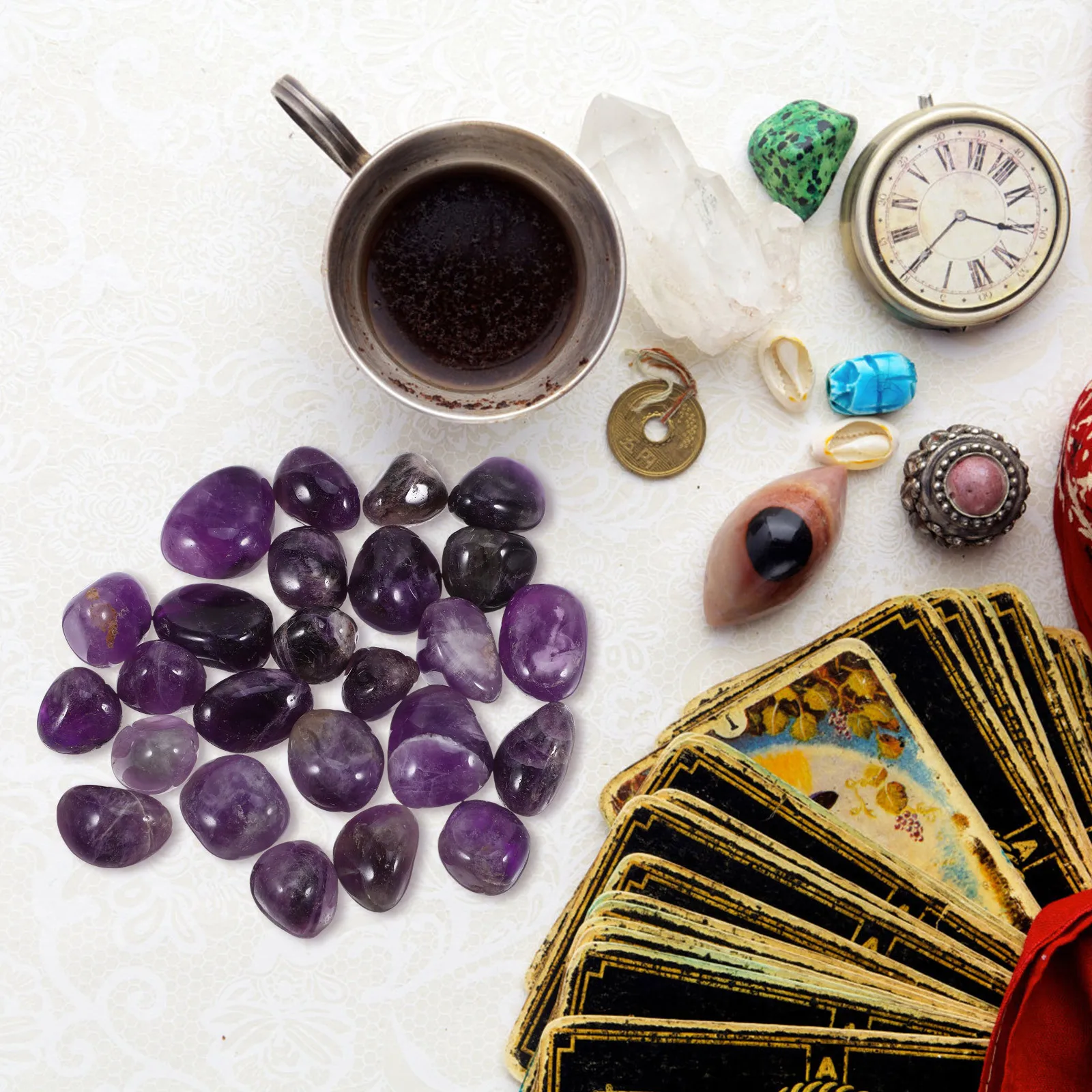 

300G 2-3Cm Natural Purple Quartz Rose Stone Polished Tumbled Healing Crystals For Meditation Fengshui Decor Vase Fish Tank