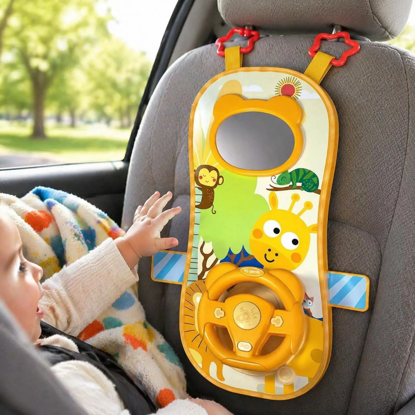 Baby Steering Wheel Toy Calming Interactive Steering Wheel Toy Pretend Play Educational for Infants