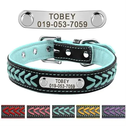 Halsband Gepersonaliseerde Aangepaste Dog Tag Halsband Gegraveerde Puppy Kat Naamplaat Halsband Verstelbaar Voor Kleine Middelgrote Honden Mopshond
