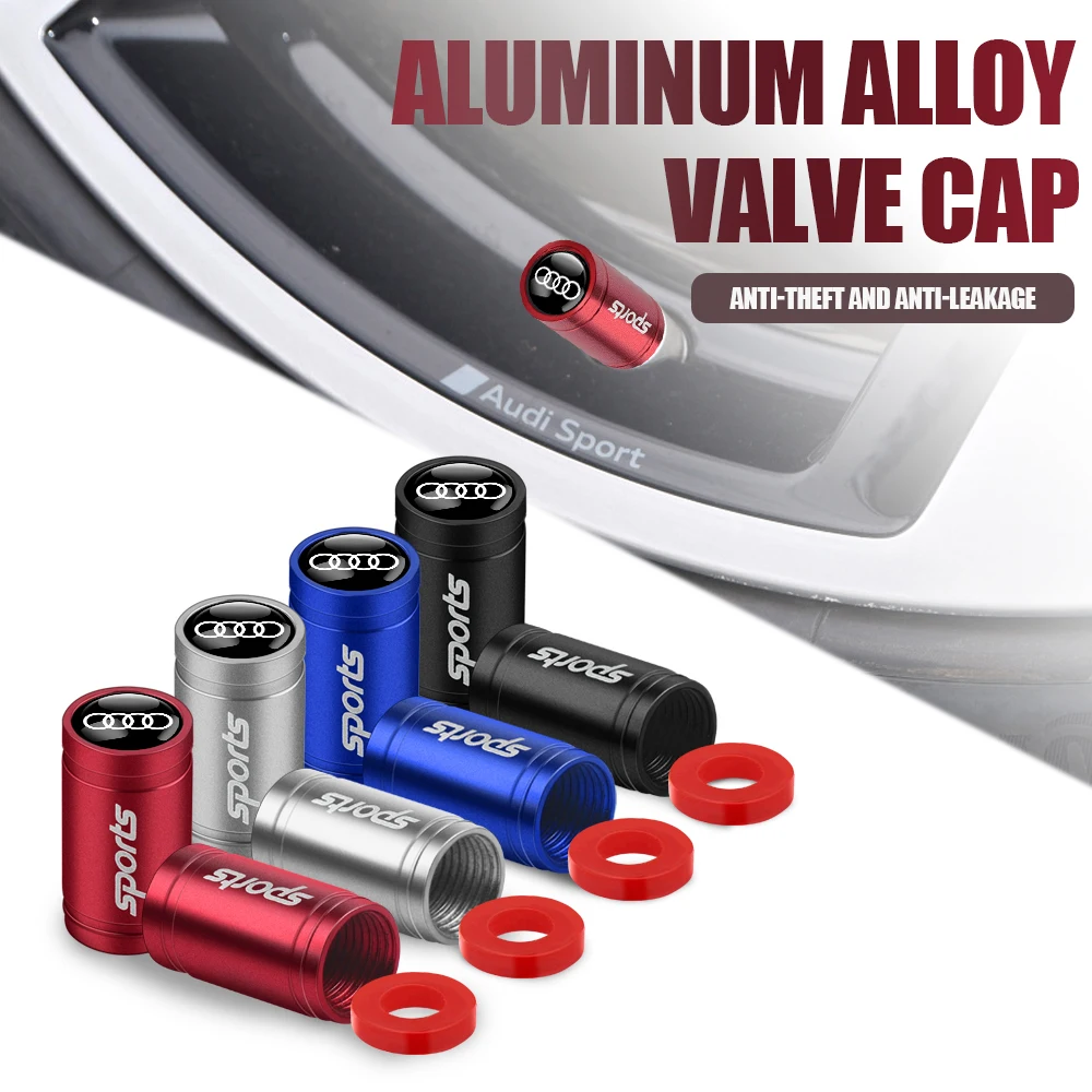 

4Pcs Car Wheel Tire Air Valve Dust Caps Tyre Hub Universal Decor For Audi A1 A2 A3 A4 A5 A6 A7 A8 S Quyttro Sline RS Q2 Q3 TT B6