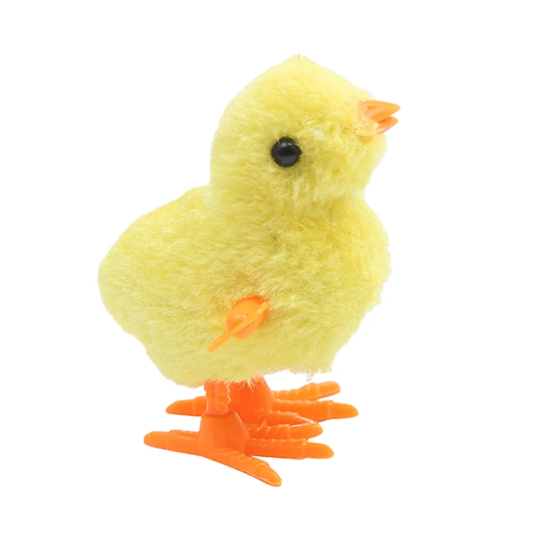 Cute Plush Chick Bouncing Chicks Kids Wind Up Toys Cartoon Jumping Chicken Clockwork Learning Educational Toys for Baby Gifts