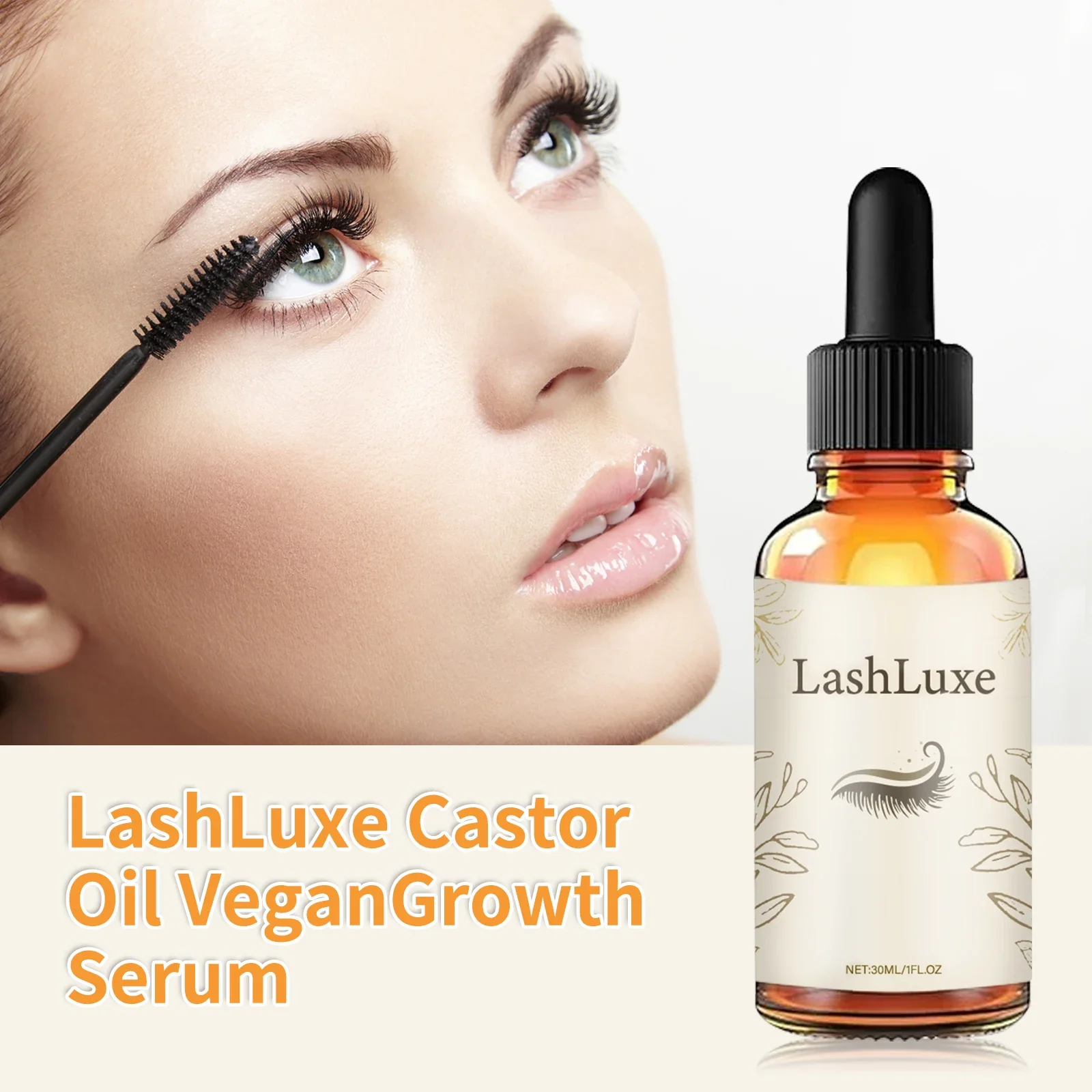 30ml Olio di Ricino Estensione Delle Ciglia Siero Enhancer Naturale per Ciglia Più Spesse Più Piene Olio Per La Cura Delle Ciglia Fragile e Sparse