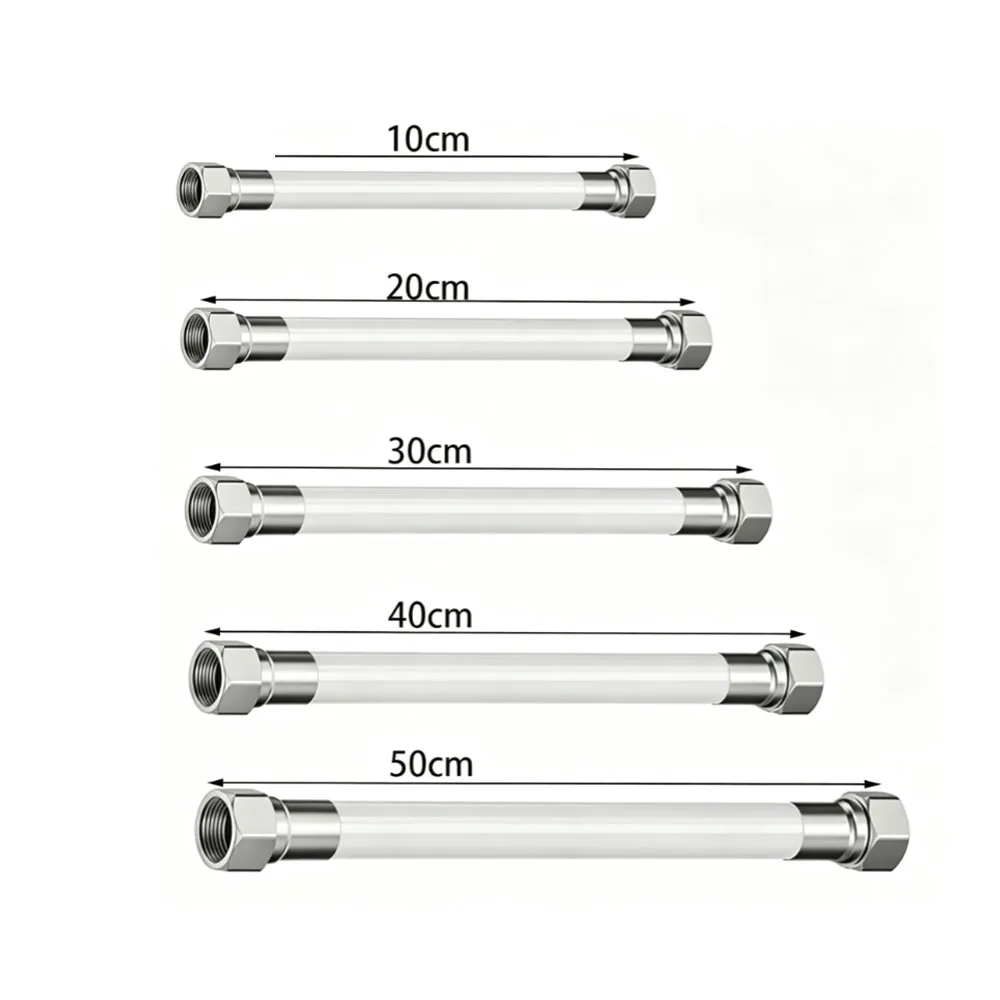 New 316 Stainless Steel Inlet Hose, High Temperature Resistant Metal Hose for Bathroom Water Heater, Household Use