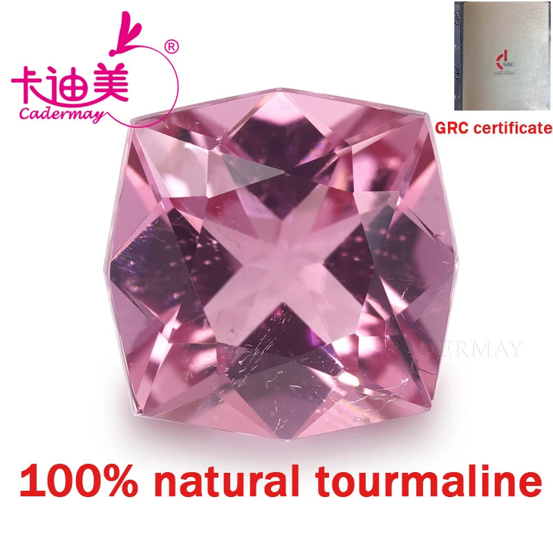 CADERMAY Irregular Shape Pink Real Natural Tourmaline Loose Stone With GRC Certificate Beads For Fine Jewelry Making