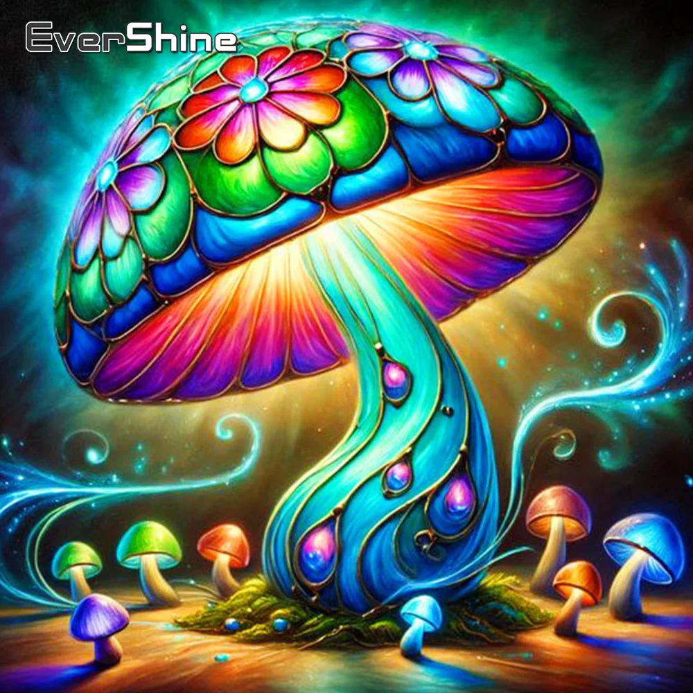Evershine 5D DIY Diamond Mosaic Mushroom Rhinestones Painting Diamond Embroidery Landscape Drill New Arrival Home Decor
