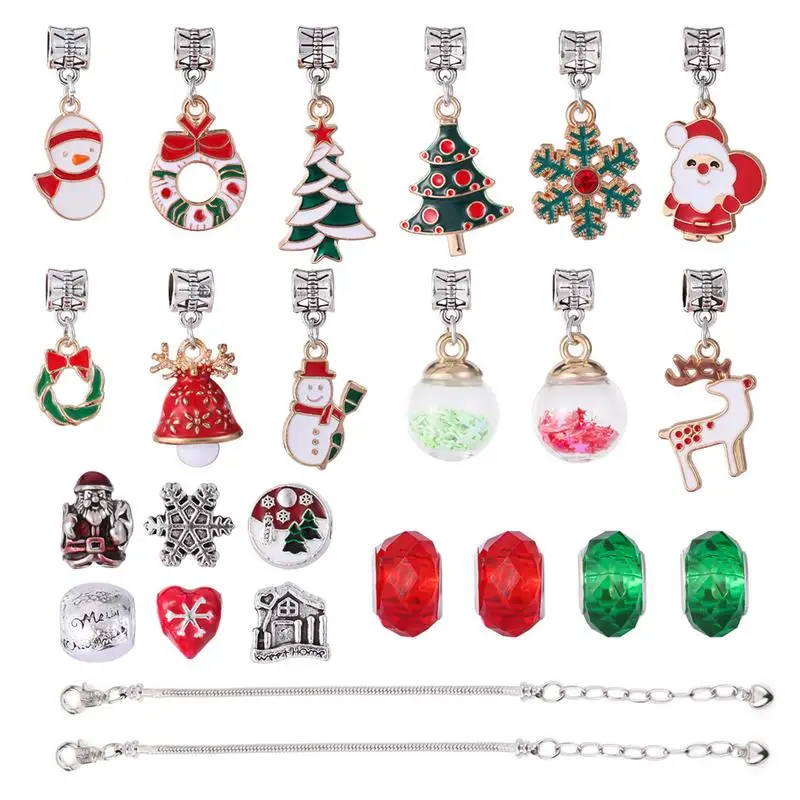 Christmas Countdown Bracelet 2024 Christmas Countdown Calendar Charm Beads Enhance Festive Atmosphere Interactive Toy For