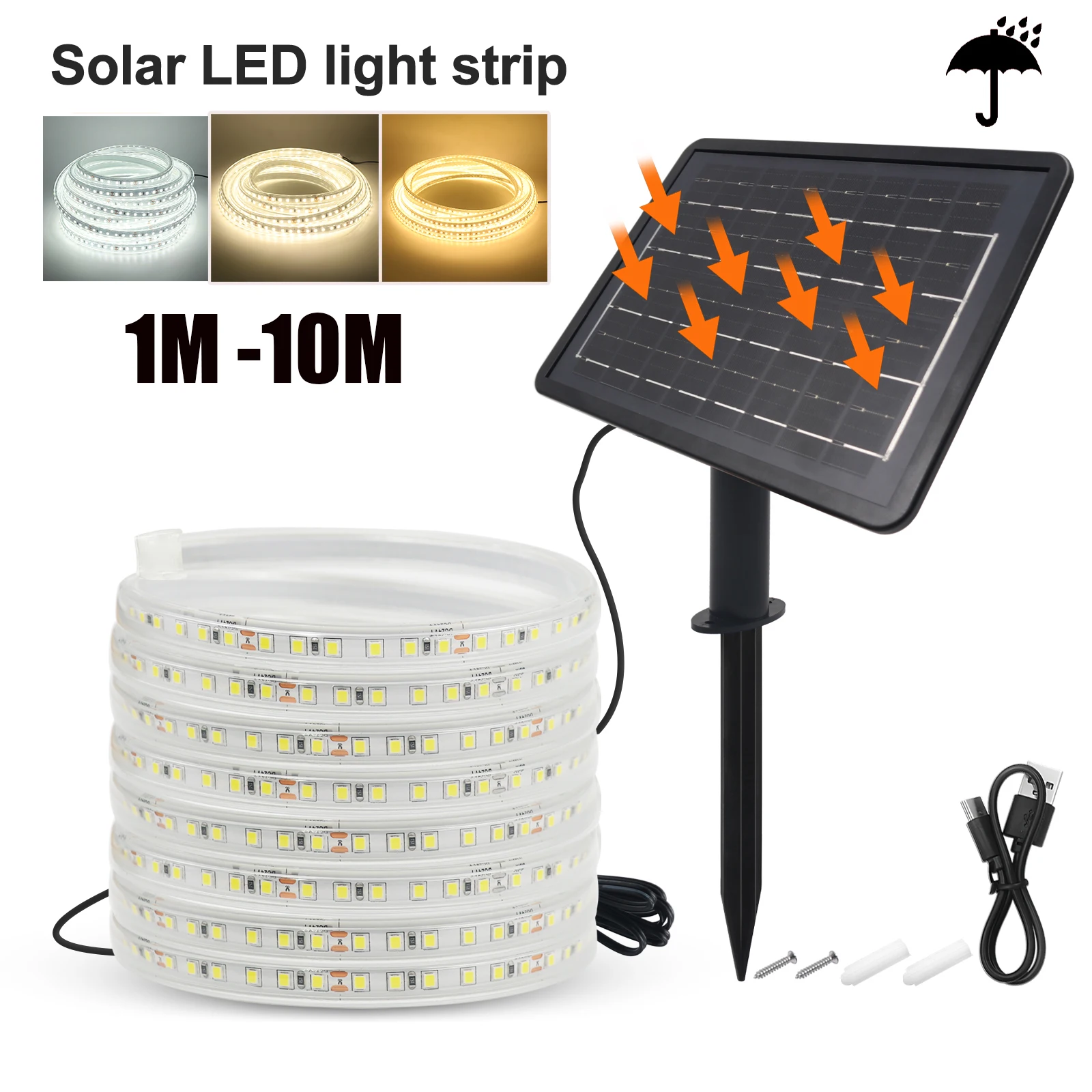 

Solar LED Strip Light Strip IP67 Waterproof DC 24V SMD 2835 120Leds/M LED Strip For Outdoor Courtyard Garden Decoration