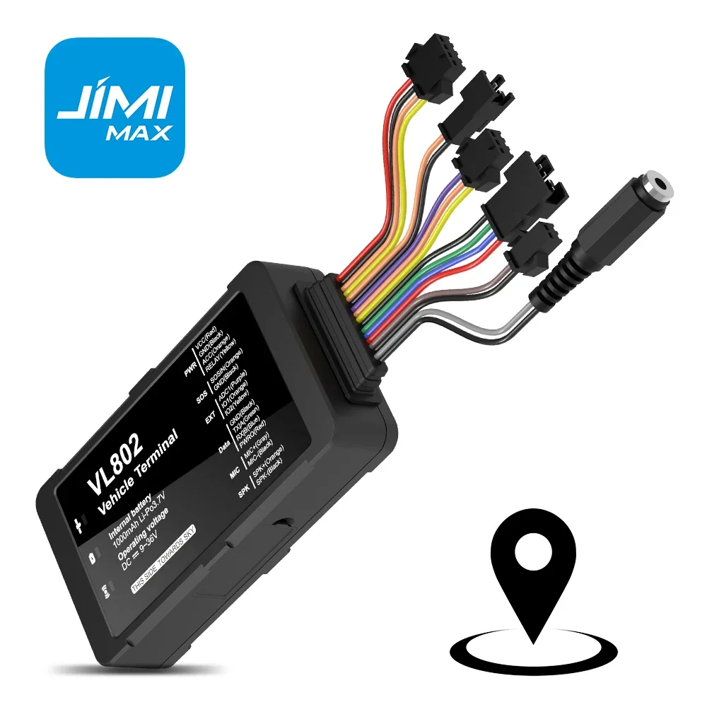 JIMI VL802L Vehicle Tracker 4G GPS Locator Two-way Talking Bluetooth Tracking Device For Car Fleet Management Anti-thieft APP