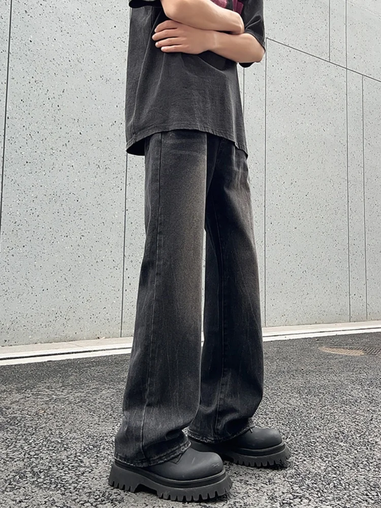 

Retro American Denim Jeans Men's Autumn 2024 Trendy Brand Versatile Waed Casual Loose Straight Leg Wide Leg Pants