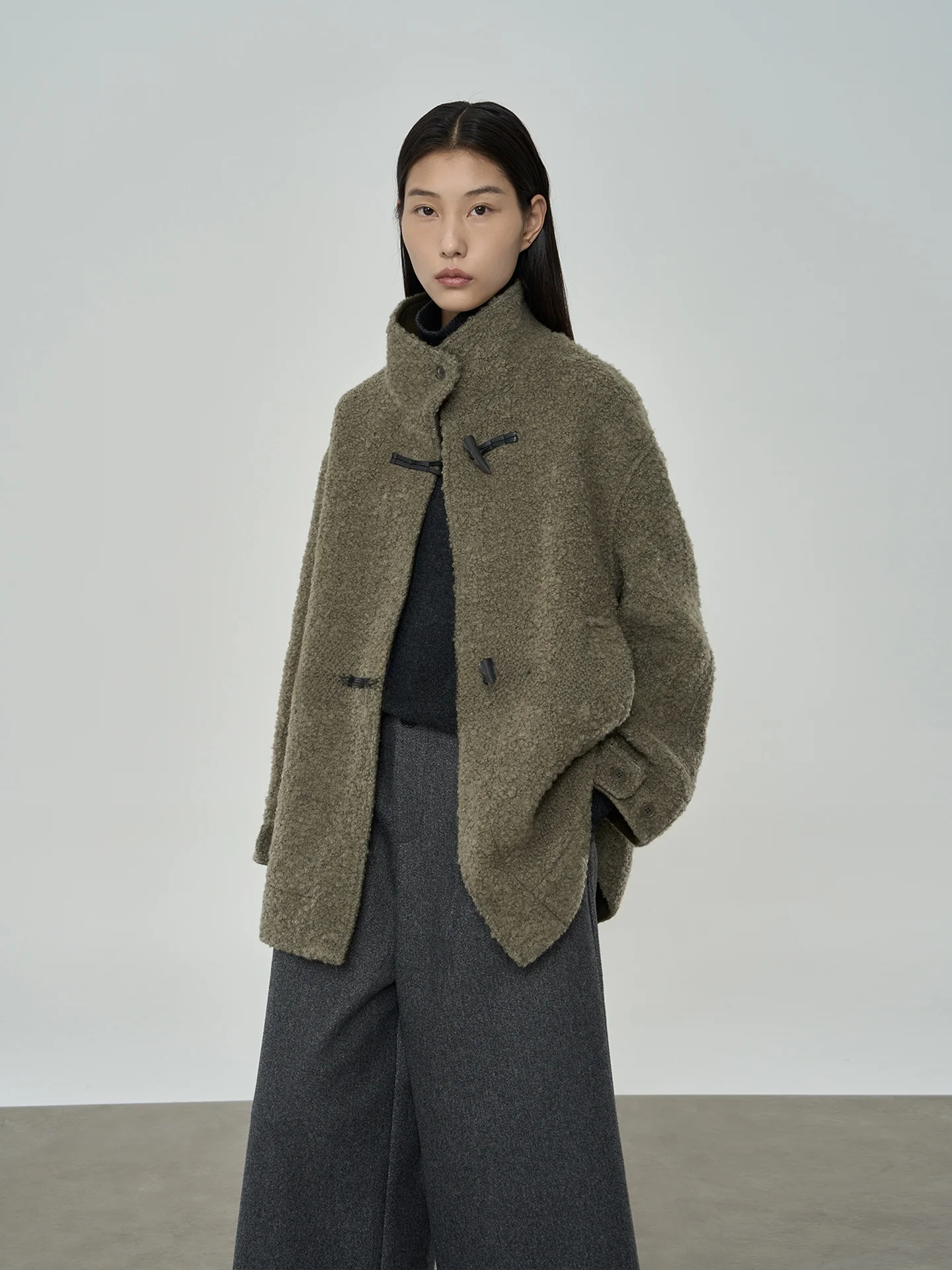 

Женская утепленная куртка из овечьей шерсти Dan Ran с воротником-стойкой, длинными рукавами и застежкой на пуговицах, универсальная верхняя одежда для осени и зимы