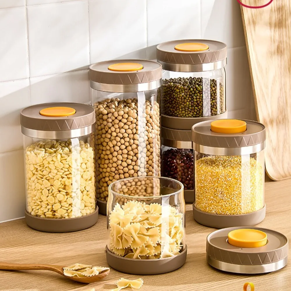 

Стеклянные герметичные банки, коробки для хранения зерен, пищевые бутылки для хранения орехов и специй, прозрачные стеклянные банки, контейнеры для домашнего декора