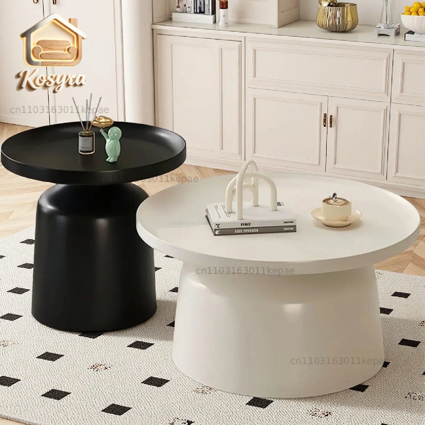 Nordic living room small apartment household round modern light luxury Internet celebrity sofa edge iron combination coffee