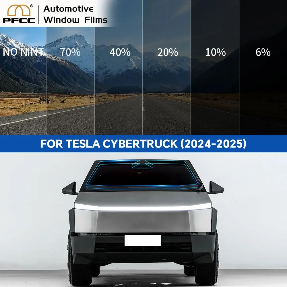 

PFCC Car Tint Film For Tesla Cybertruck 2024 Front Rear Side Window Solar UV Protector Summer Cars Accessories
