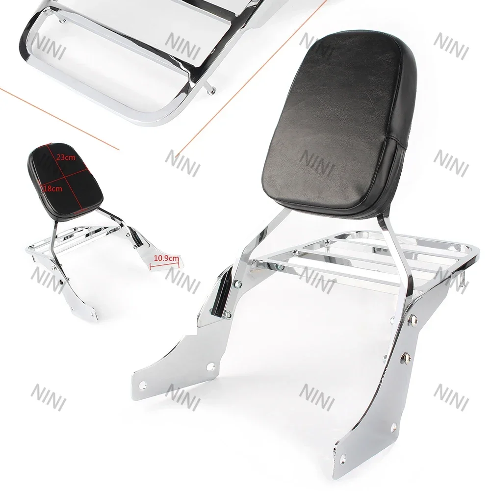 

Motorcycle For Honda Shadow Sabre 1100 Ace VT1100 All Years Chrome Backrest Sissy Bar Back Rest w/ Luggage Rack Pad