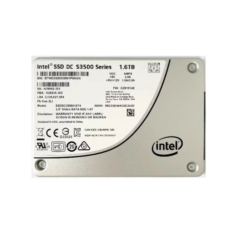 

DC S3500 SERIES 1.6TB for INTEL 2.5" 6Gb/s SATA SSD 1.6T SSDSC2BB016T4 G2010140