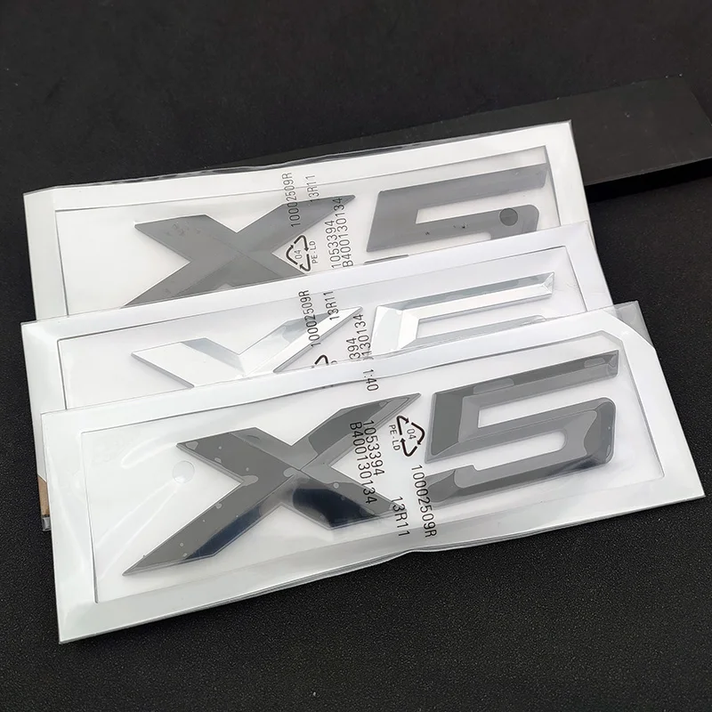 3d ABS Adhesive Matte Black Chrome Letter For Car Trunk BMW X5 Logo X5 Letters Stickers Emblem Badge E70 E53 F15 G05 Accessories view 6