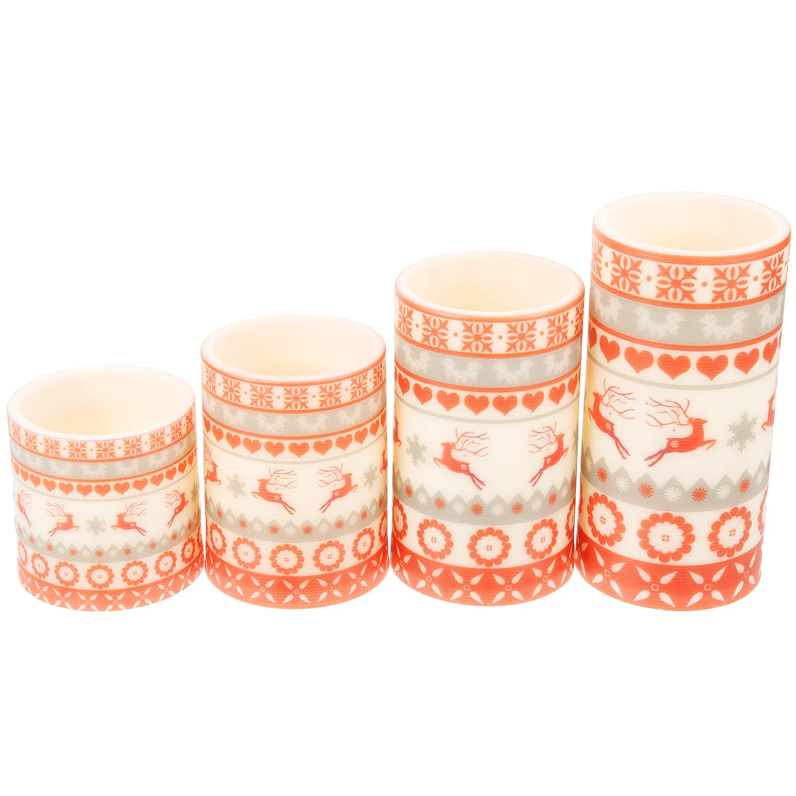 

4Pcs Christmas Candles LED Flameless Light Decorations Operated Party Supplies Building Lamp Street Lantern