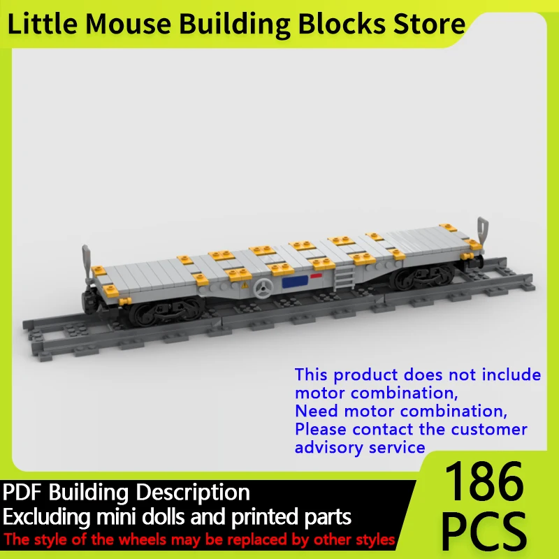 

City Car Model MOC Building Bricks Railway Container Flat Car Modular Technology Gifts Holiday Assemble Children Toys Suit